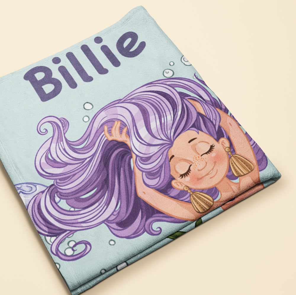 Personalized Kids Microfiber Beach Towel My Favorite Mermaid