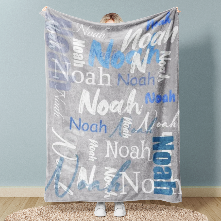 Personalized Big Name Word Art Baby Girl Fleece Blanket