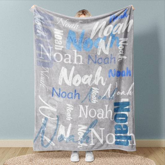 Personalized Big Name Word Art Baby Girl Fleece Blanket