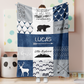 Personalized Name Fleece Blanket Bear Deer Mountain