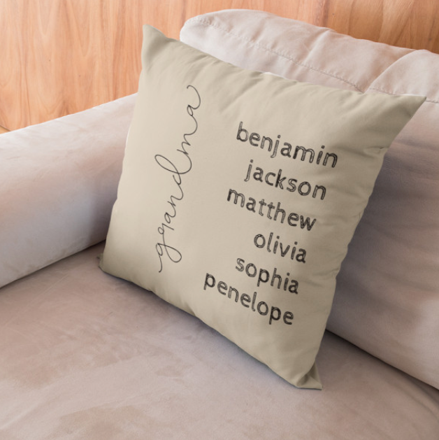 Personalized Pillow With Kids Grandkids Name