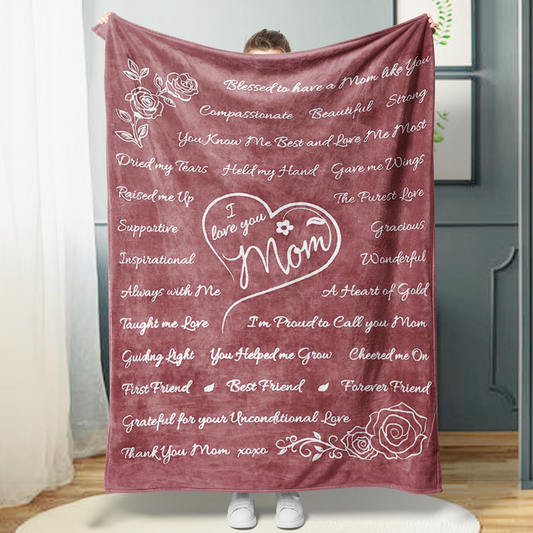 Personalized Mom/Nana/Auntie Blanket I Love You