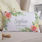 Personalized Floral Baby Throw Pillow