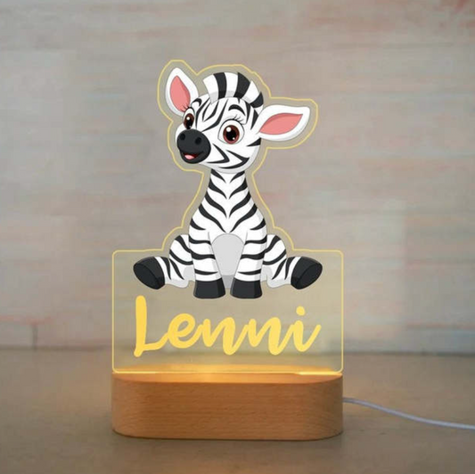 Personalized Bedroom Boys Girls Animal Mood Lighting Zebra