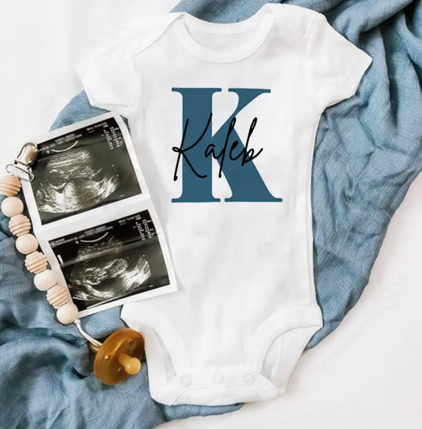 Personalized Baby Onesie Initial With Name