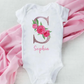 Personalized Flower Theme Baby Onesie Initial With Name