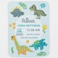 Custom Name Fleece Dinosaur Cute Dinosaur Birth Info Blanket