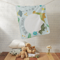 Custom Name Fleece Jungle Blue T-Rex Dinosaur Milestone Blanket