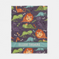 Custom Name Navy Dinosaur Jungle Cartoon Fleece Blanket