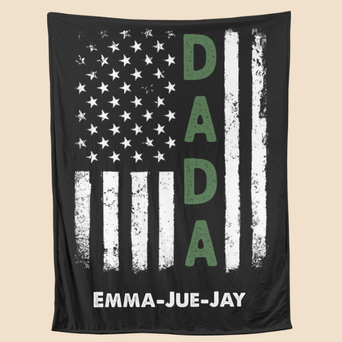 Personalized  Fathers Day Blanket Stars