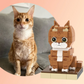 Custom-made Block Figure of One Cat Made with Small Blocks: Orange Cat