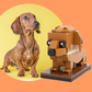 Custom-made Block Figure of a Dachshund Made with Small Blocks
