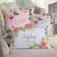 Personalized Floral Baby Throw Pillow