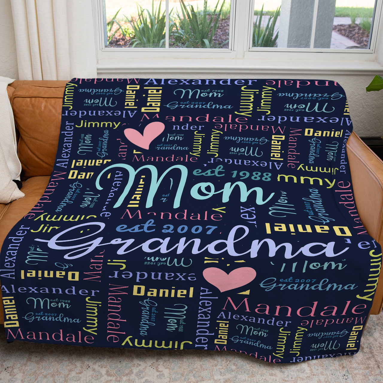 Personalized Mom/Nana/Auntie Blanket Name Art
