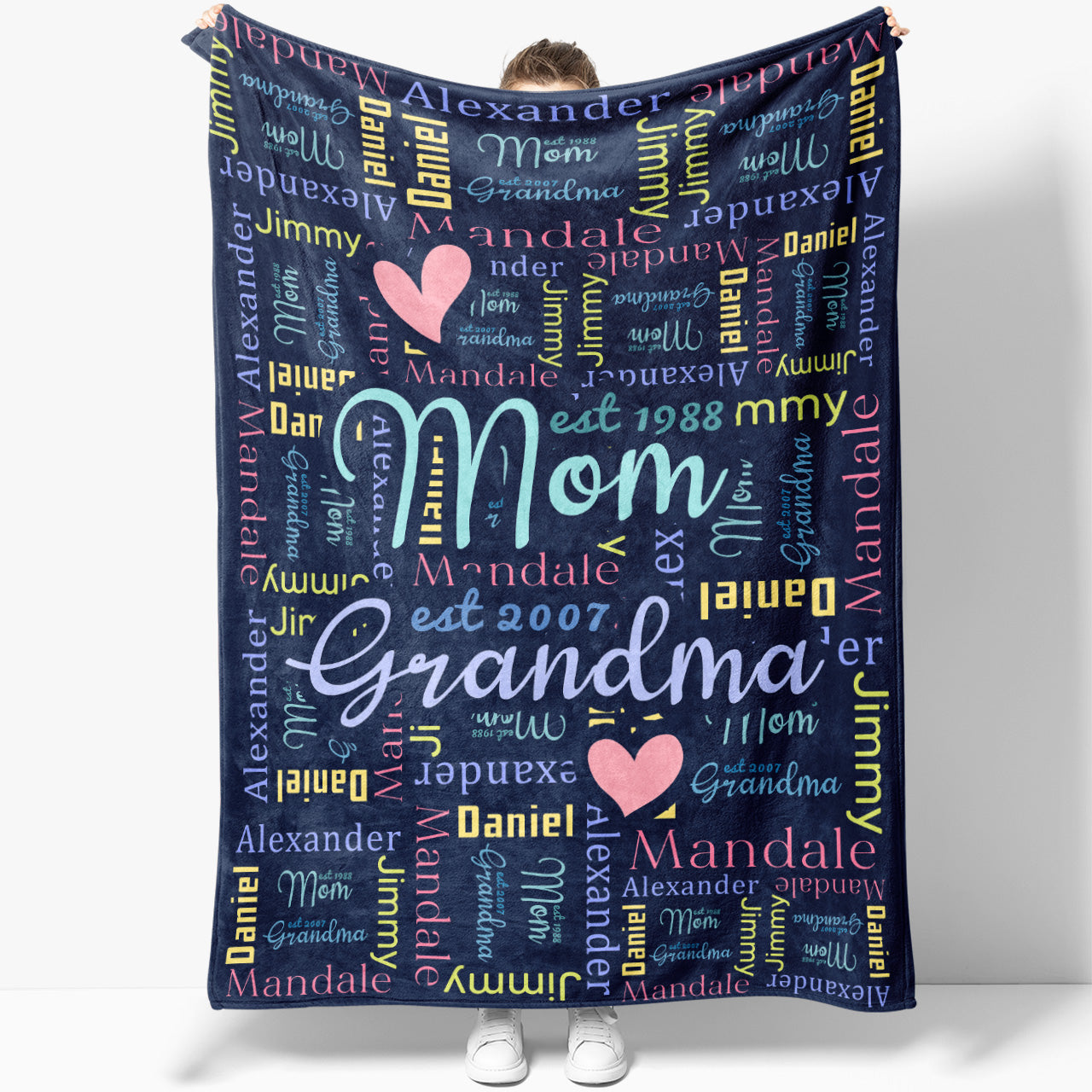 Personalized Mom/Nana/Auntie Blanket Name Art