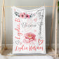 Personalized Minky Fleece Water-color Flower Baby Blanket