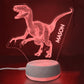 Personalized 3D Dinosaur T-rex Night Lights with Name 7/16 Colors Changing Led Lamp