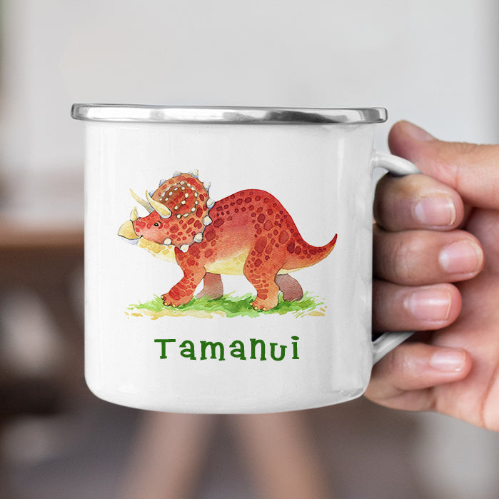 Personalized Multi Colors Rim Enamel Dinosaur Mug | 22112822