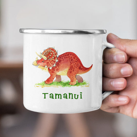 Personalized Multi Colors Rim Enamel Dinosaur Mug | 22112822