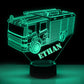 Personalized 7/16 Color Changing Fire Truck 3D Illusion Led Lamp