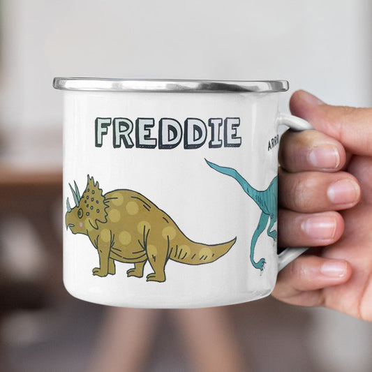 Personalized Multi Colors Rim Enamel Dinosaur Mug | 22112824