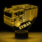 Personalized 7/16 Color Changing Fire Truck 3D Illusion Led Lamp