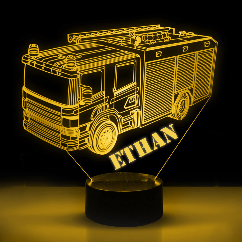 Personalized 7/16 Color Changing Fire Truck 3D Illusion Led Lamp