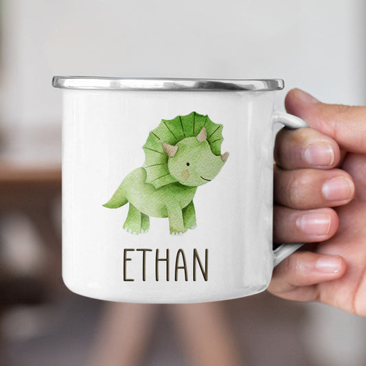 Personalized Multi Colors Rim Enamel Dinosaur Mug | 22112825