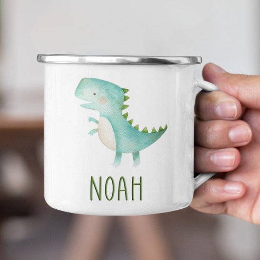 Personalized Multi Colors Rim Enamel Dinosaur Mug | 22112831