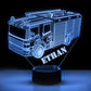 Personalized 7/16 Color Changing Fire Truck 3D Illusion Led Lamp