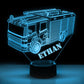 Personalized 7/16 Color Changing Fire Truck 3D Illusion Led Lamp