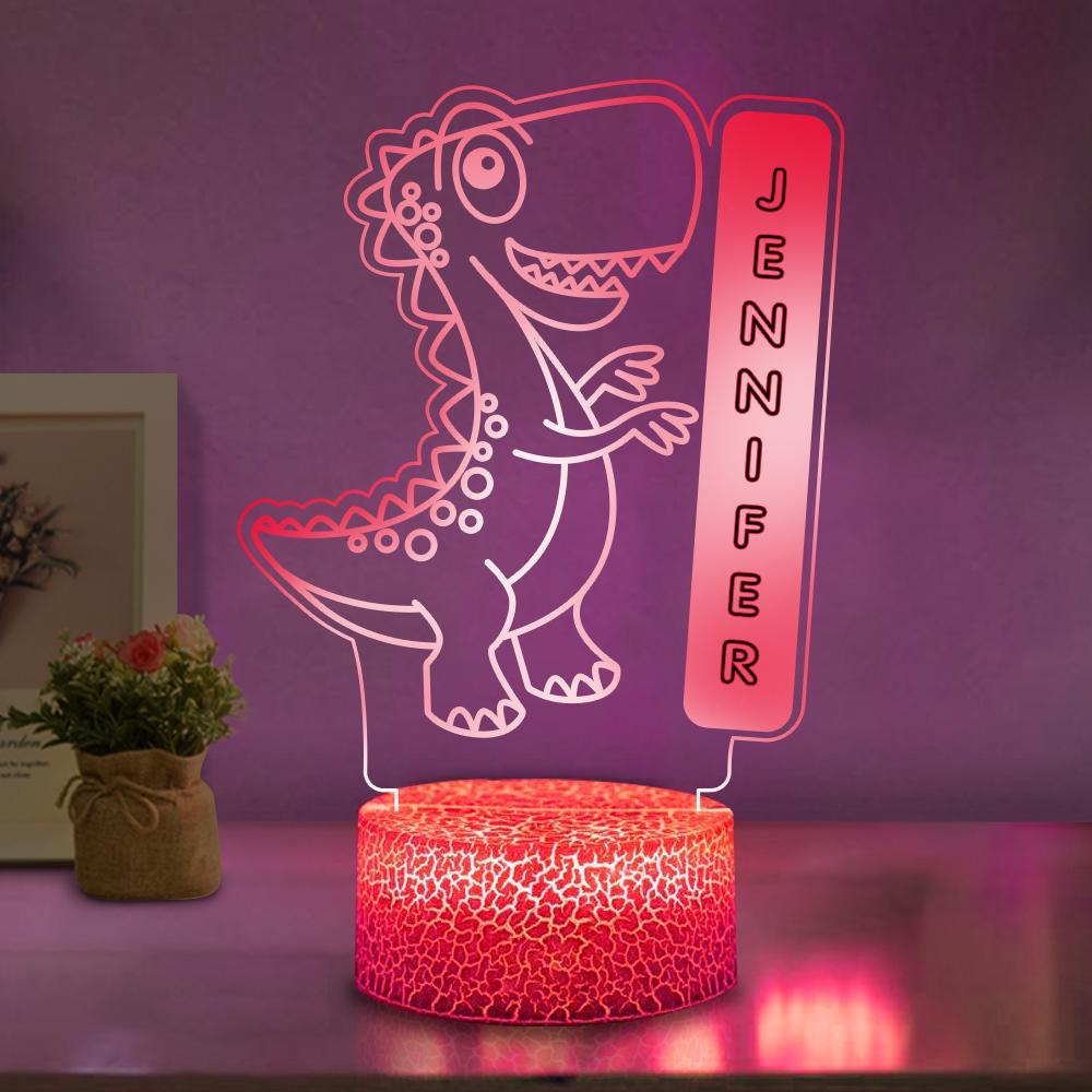 Personalised Dinosaur Colour Change Light LED Bedroom Night Light Boys Girls Mood Lighting 10