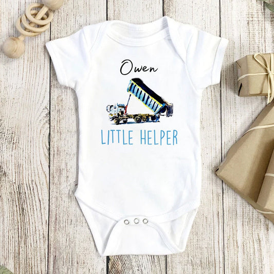 Personalized Baby Onesie Dump Truck Little Helper