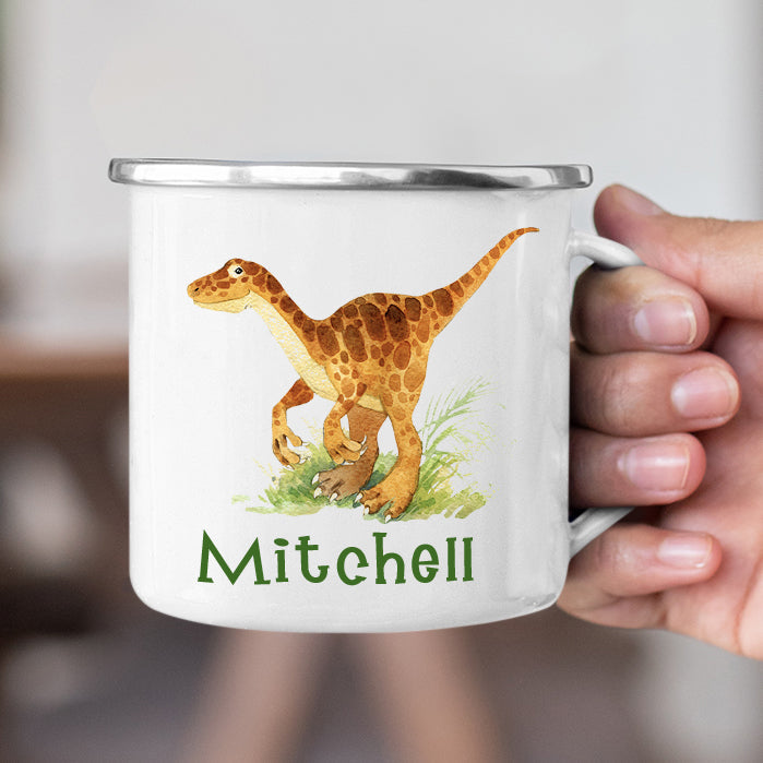 Personalized Multi Colors Rim Enamel Dinosaur Mug | 22112833