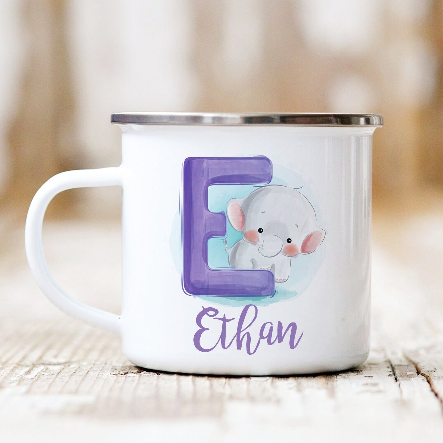 Personalized Alphabet Animal Enamel Mugs
