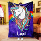 Personalized Magical Unicorn Fleece Blanket 02