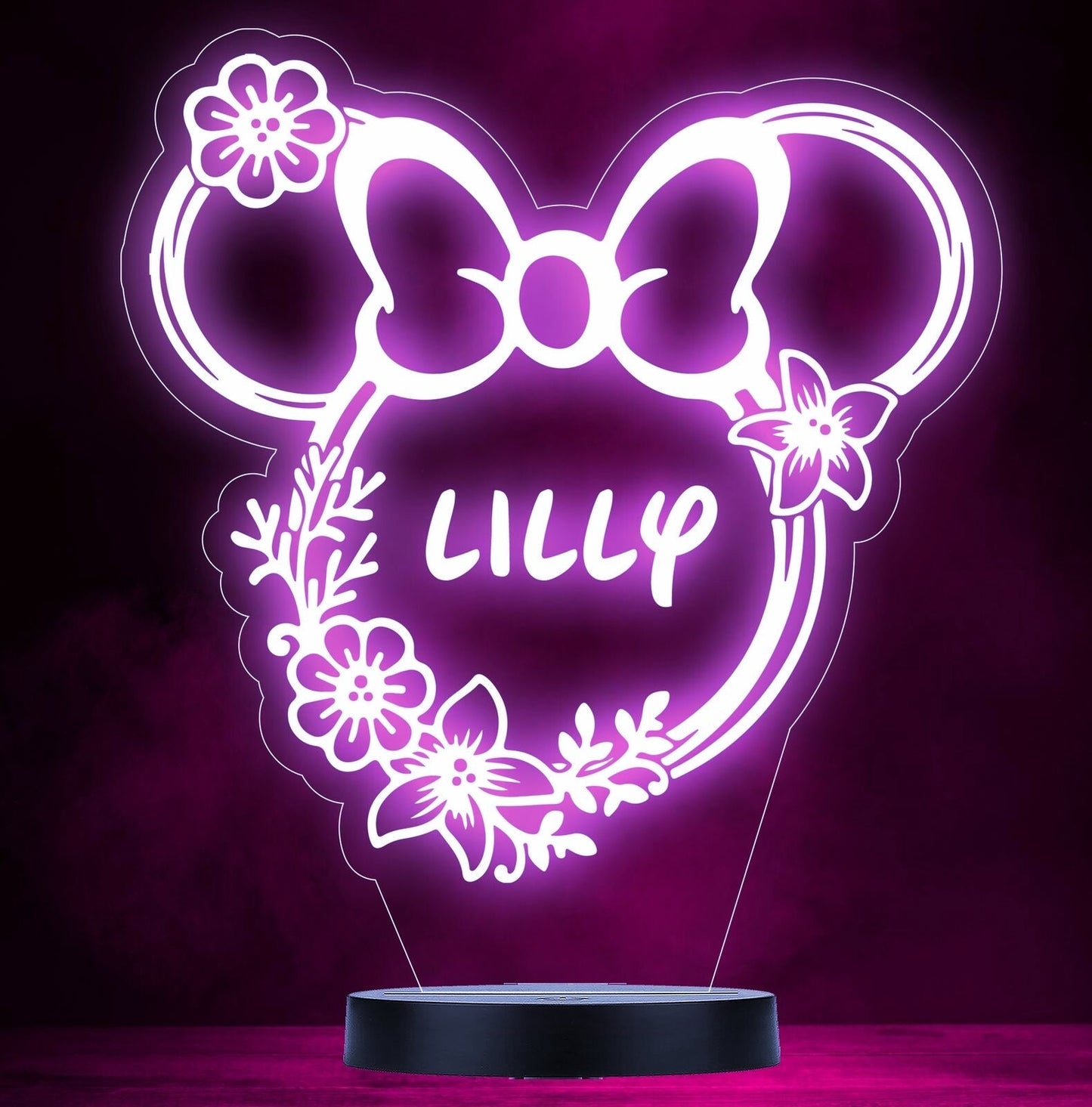 Personalised Minnie Mouse Colour Change Light LED Bedroom Night Light Boys Girls