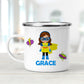 Personalized Super Hero Enamel Mug