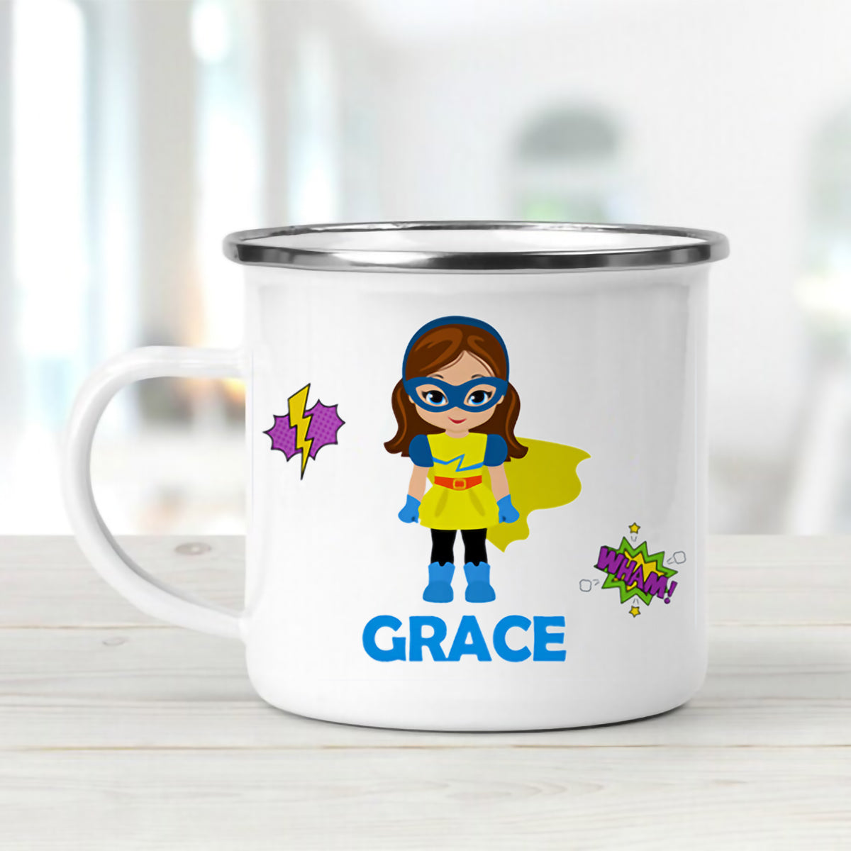 Personalized Super Hero Enamel Mug