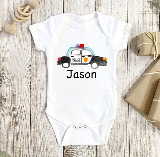 Personalized Baby Onesie Police Car