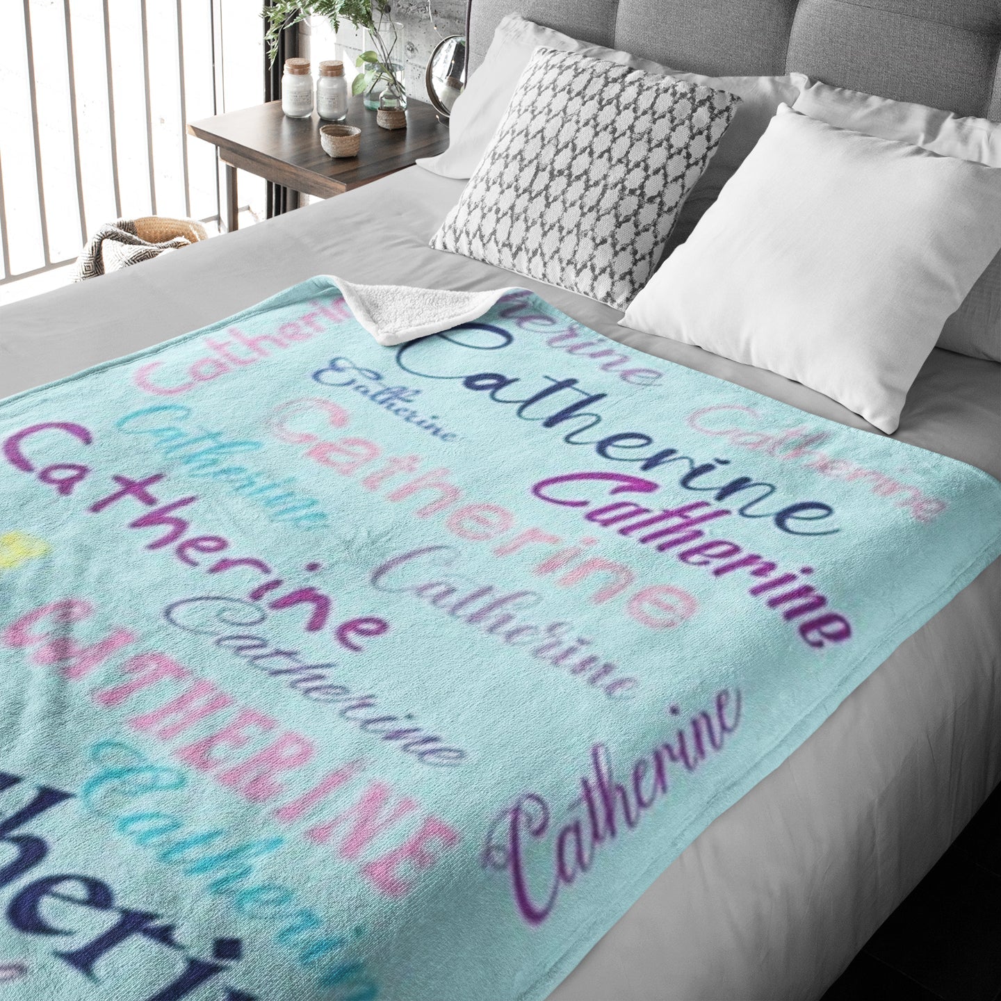 Personalized Name Arrange Word Art Multi Colors Fleece Blanket
