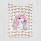 Custom Unicorn Colorful Name Blankets With Rose