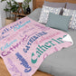 Personalized Name Arrange Word Art Multi Colors Fleece Blanket
