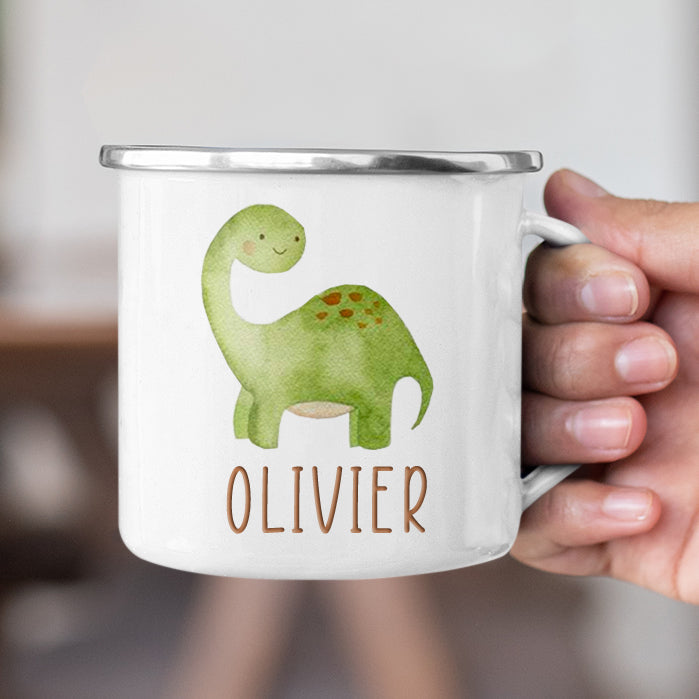 Personalized Multi Colors Rim Enamel Dinosaur Mug | 22112827