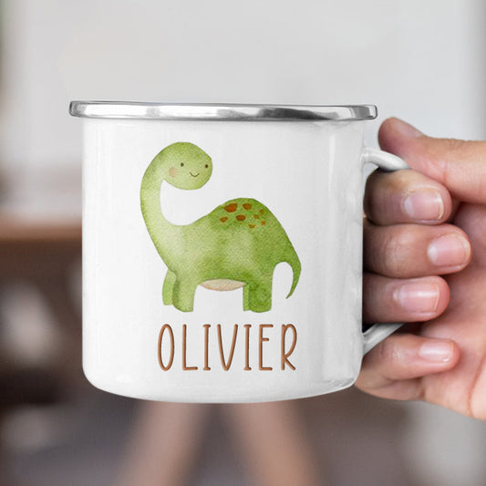 Personalized Multi Colors Rim Enamel Dinosaur Mug | 22112827