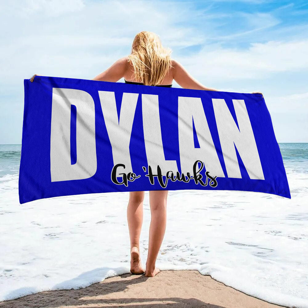Personalized Beach Towel Solid Bolds With Message