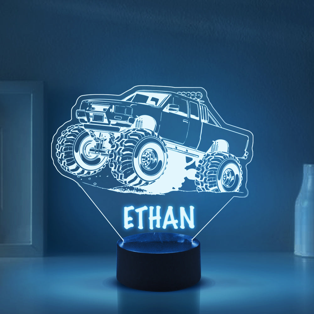 Personalized 7/16 Colors Changing Led Night Light Monster Truck On Road