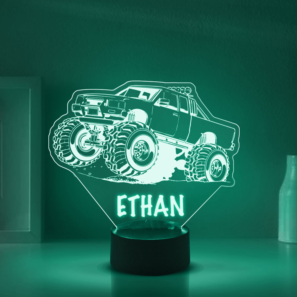 Personalized 7/16 Colors Changing Led Night Light Monster Truck On Road