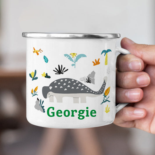 Personalized Multi Colors Rim Enamel Dinosaur Mug | 22112829