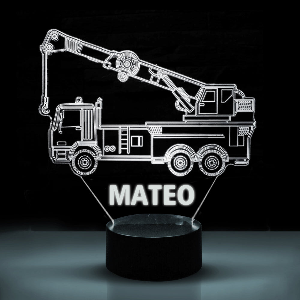Personalized 7/16 Color Changing Crane Truck 3D Illusion Led Lamp 22120602
